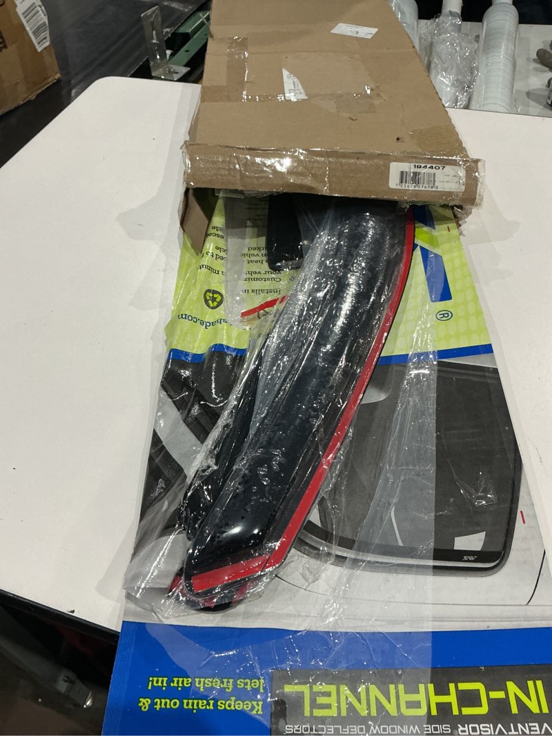 Condition photo showing As Is for auto ventshade [avs] in-channel rain guards for 2005 - 2020 nissan frontier; 2005 - 2022 nissan navara, crew cab only | window vent visors, 4 pcs. - smoke | 194407 in-channel - smoke