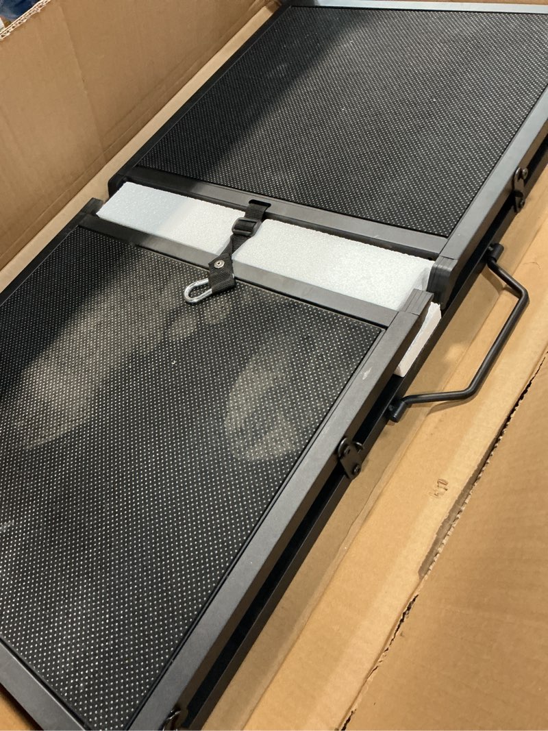 Condition photo showing Good Condition for 74" l x 20" w extra long dog ramp for car - wider portable pet ramp for large dogs, foldable dog car ramps for truck, suv, rv & bed, outdoor dogs ramps with non-slip mesh supports up to 250lbs, black