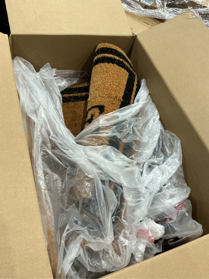 Barnyard Designs Natural Coco Coir Heavy Duty Backing Doormat - Large Cute Non-Slip Front Door Welco