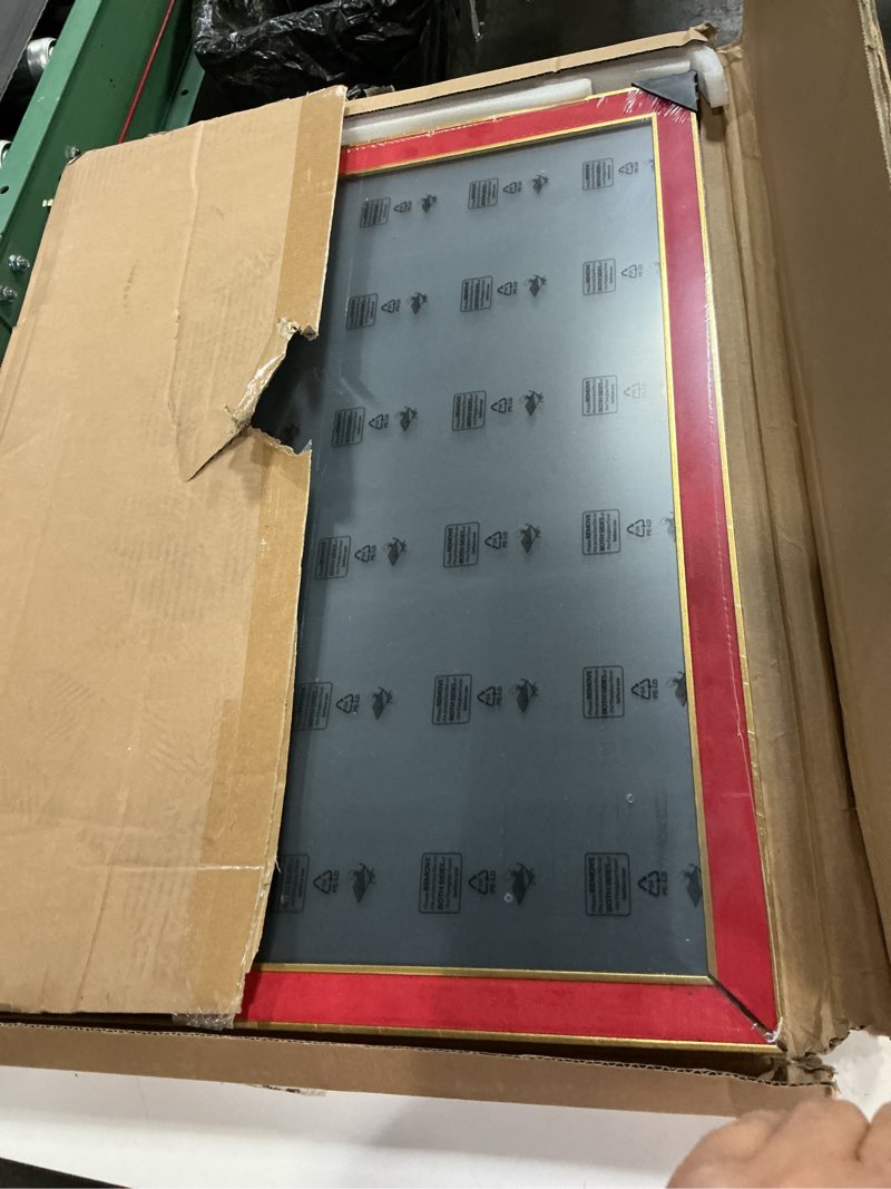 Condition photo showing New/Like New for suede 18x24 frame - single frame, elegant red 18 x 24 poster frame, 18x24 picture frame for artwork, puzzles, photos, and movie posters red 18" x 24"