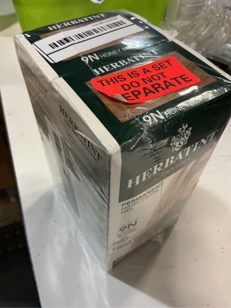 Condition photo showing New/Like New for ((unknown expiration date ))herbatint permanent hair dye for women, 9n honey blonde, alcohol free, vegan, 100% grey coverage - 5.75 fl oz (2 pack)