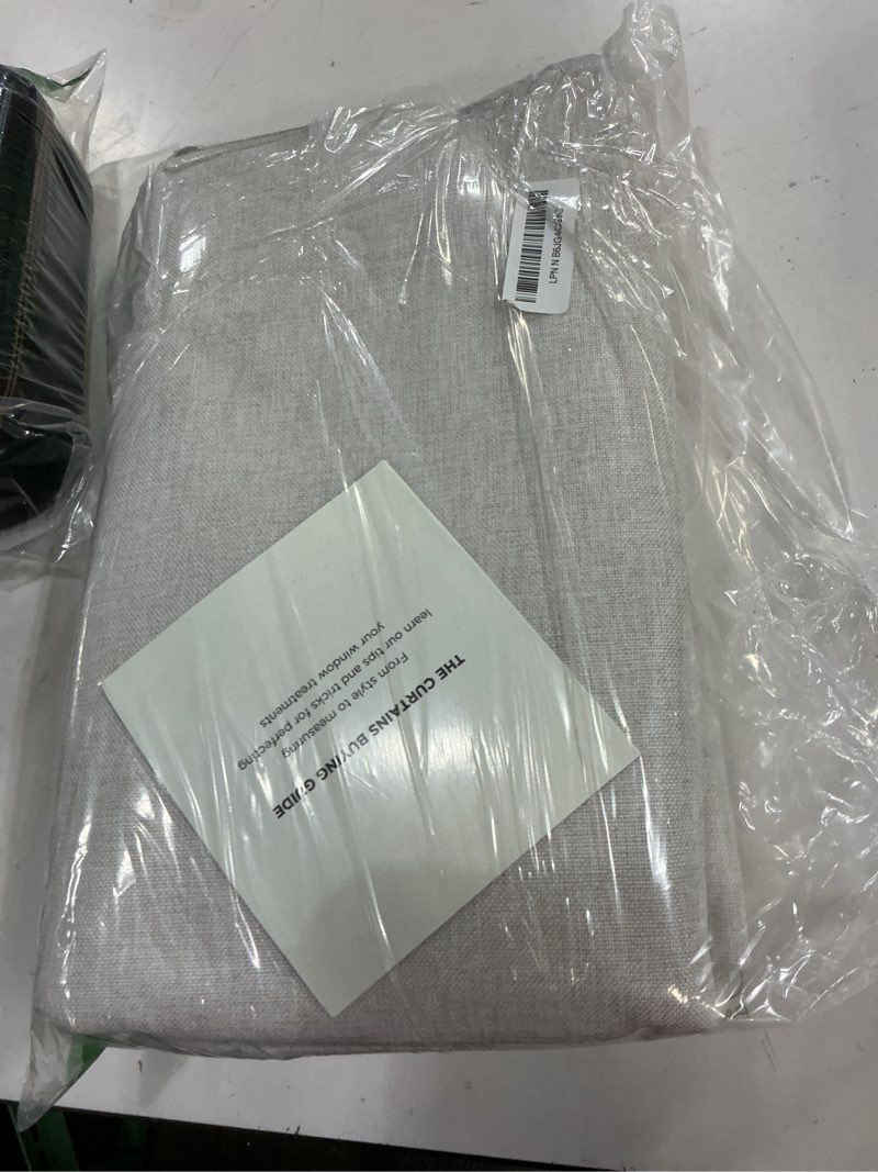 Condition photo showing Good Condition for inovaday 100% blackout curtains for bedroom, black out curtains 120 inch long, clip rings linen blackout drapes, thermal insulated room darkening for living room, 2 panels - beige,w50xl120 beige 50"w x 120"l (pack of 2)