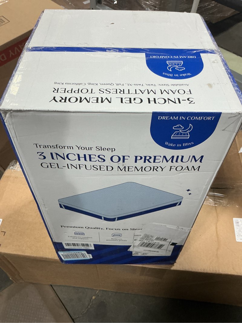 Condition photo showing New/Like New for 3 Inch Gel Memory Foam Mattress Topper Queen, Cooling Mattress Topper with Removable & Washable Bamboo Cover, CertiPUR-US Certified