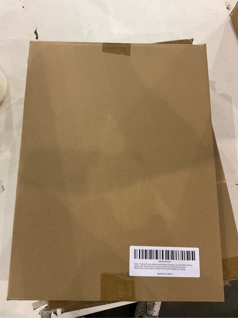 Ypxzzj Funny Black and White Donkey Canvas Wall Art for Bathroom Wall Decor,Cute Animal Prints Pictu