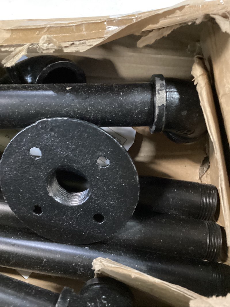 Condition photo showing As Is for Wall Mounted Clothes Rack 72.5in, Industrial Pipe Clothing Racks Wall Mount, Heavy Duty Detachable Iron Garment Bar, Saving Space, Multi-Purpose Hanging Rod for Bedroom, Laundry Room, 2 Packs 2 72.5Inches