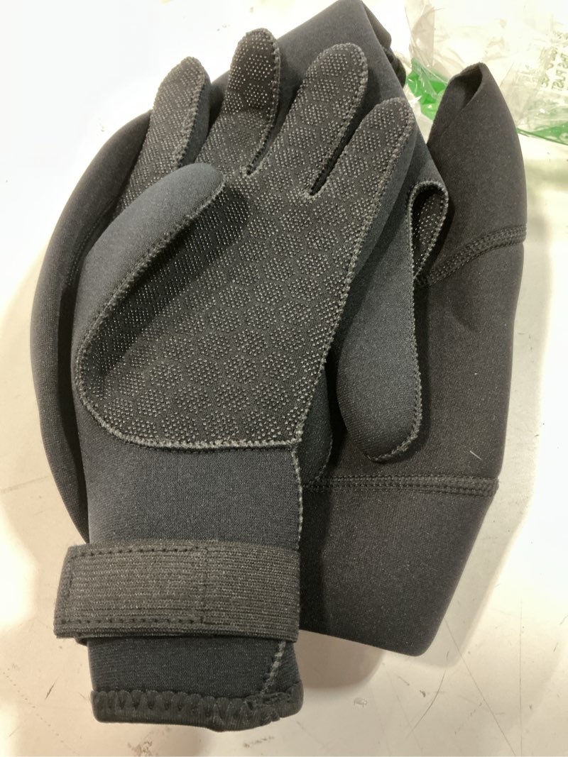 Condition photo showing Good Condition for cuffbow diving hood and water gloves 3mm thermal neoprene wetsuit hat diving cap warm gloves with adjustable waist strap for men women snorkeling sailing surfing kayaking