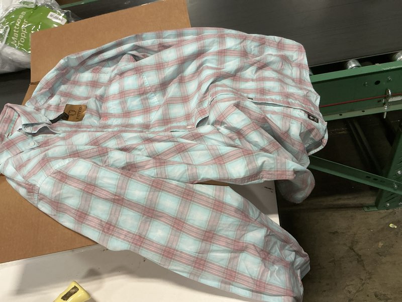 Condition photo showing Good Condition for (Similar to stock photo) Men's Ariat White Plaid Pro Series Teddy Classic Fit Shirt 10071585 size XL 