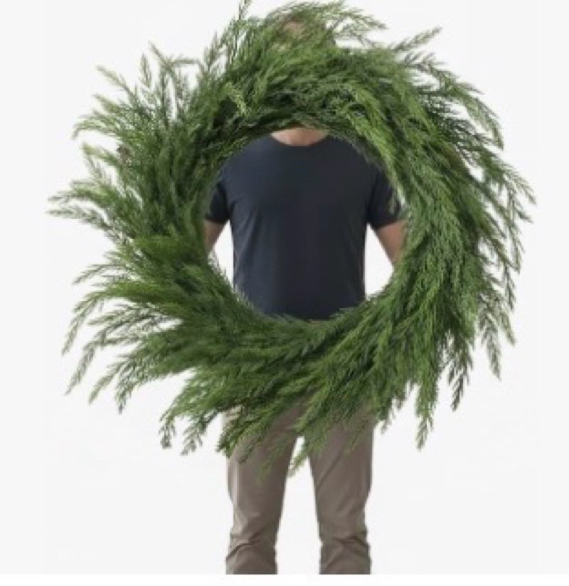 Wavwavw 36" Christmas Wreath Artificial Large Wreath Christmas Decoration for Front Door Real Touch 