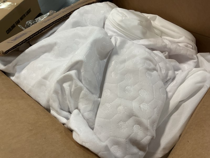 Condition photo showing As Is for AllerEase Platinum Zip-Off Top Waterproof Mattress Protector King Size 360 Degree Zipper Allergen Barrier Temperature Balancing Luxurious Plush Top Separately Machine Washable Mattress Cover (White)