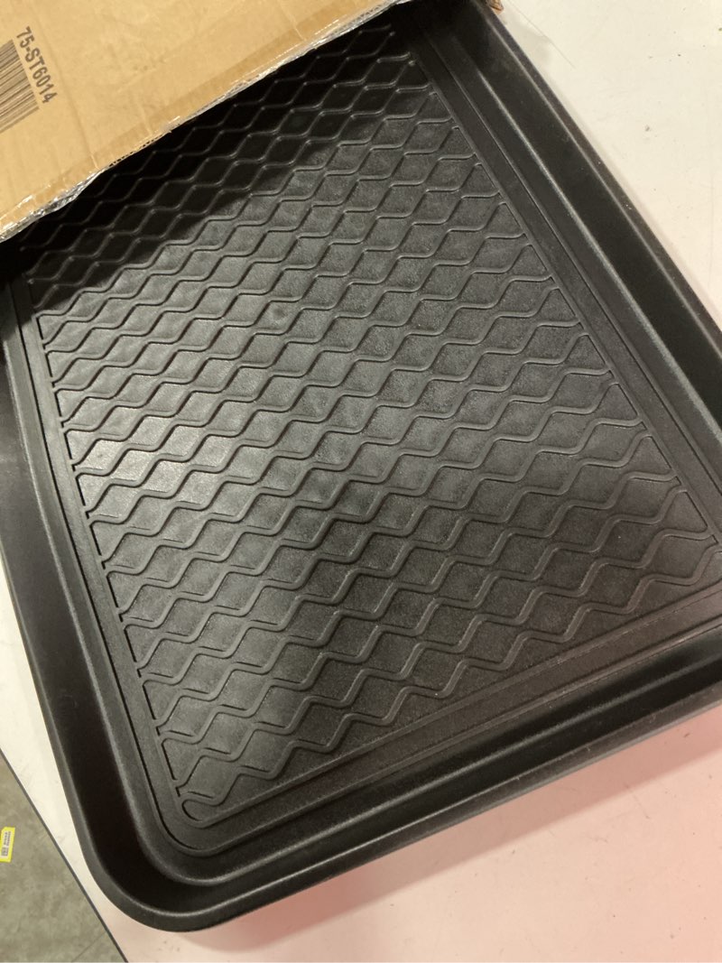 Condition photo showing Good Condition for all-weather indoor/outdoor boot tray - weather-resistant hard plastic shoe mat with raised edge for entryways, decks, and patios by stalwart (black)