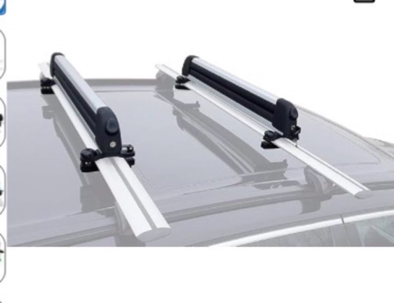 ski & snowboard rack for car roof with sliding extension, lockable ski racks fits 6 pairs skis or 4 