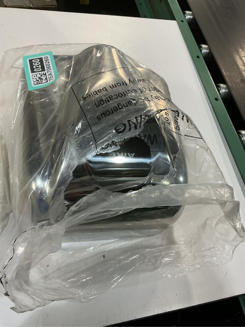 Condition photo showing As Is for aike elephant power commercial hand dryer high speed auto warm wind, polished stainless steel cover ac110v-130v model ak2812