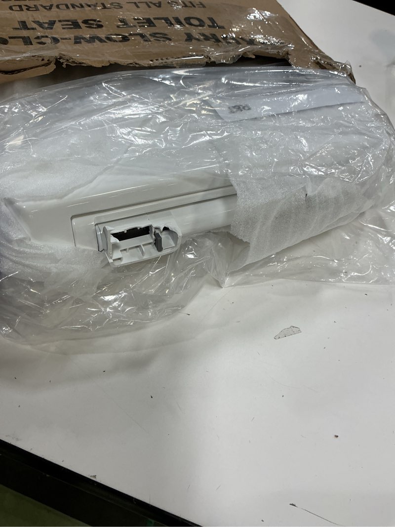 Condition photo showing As Is for R&T Elongated Toilet Seat B1130, Heavy-Duty up to 400 lbs, Slow Close, Non Slip and Easy to Keep Clean, Easy to Install, White Premium Premium PP Material Heavy Duty Elongated