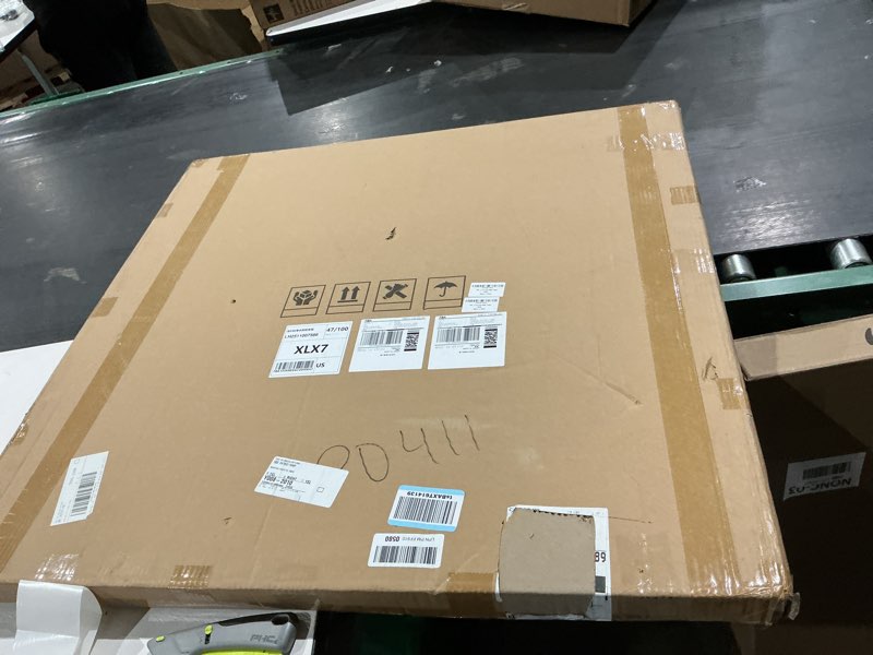 Condition photo showing New/Like New for 3'x 6' gridwall panel display stand with t-base, black wire grid wall panels with wheels, craft display rack, art display stand, retail display, show rack