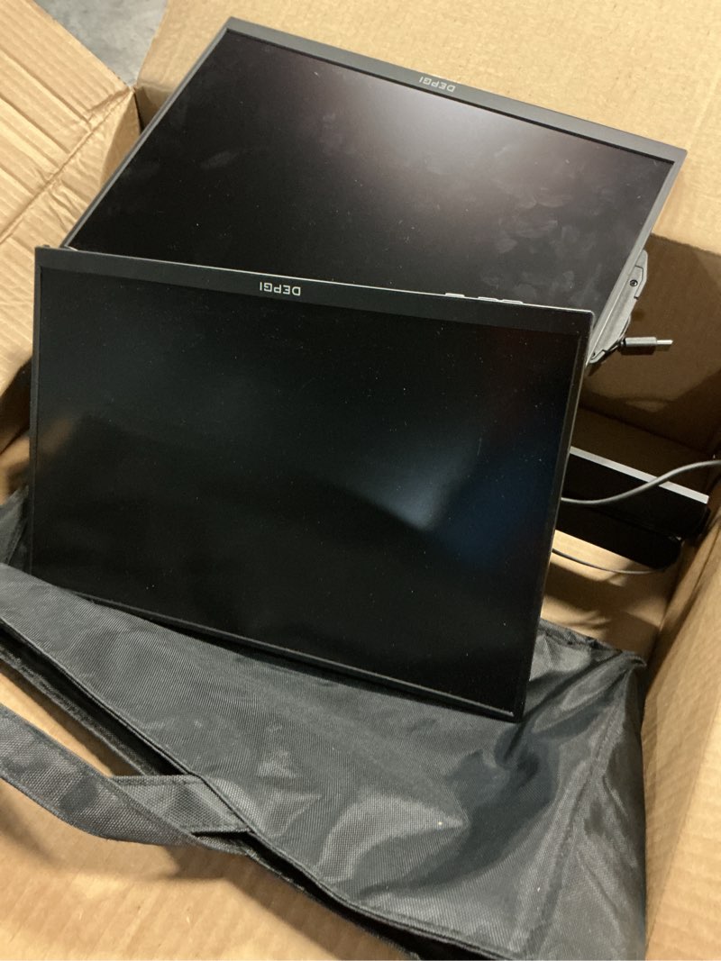 Condition photo showing As Is for depgi 14" laptop screen extender, 1200p fhd one cable connect portable triple monitor, dual screen monitor fits 13"-17.3" laptop with stand for macos/windows 14’’ dual laptop screen extender without fan