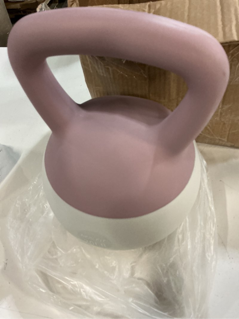 Condition photo showing Good Condition for soft kettlebell 5lb/10lb/15lb/20lb/25lb, kettlebells for home gym strength training, anti-slip fitness weights for men women 20lb pink-white