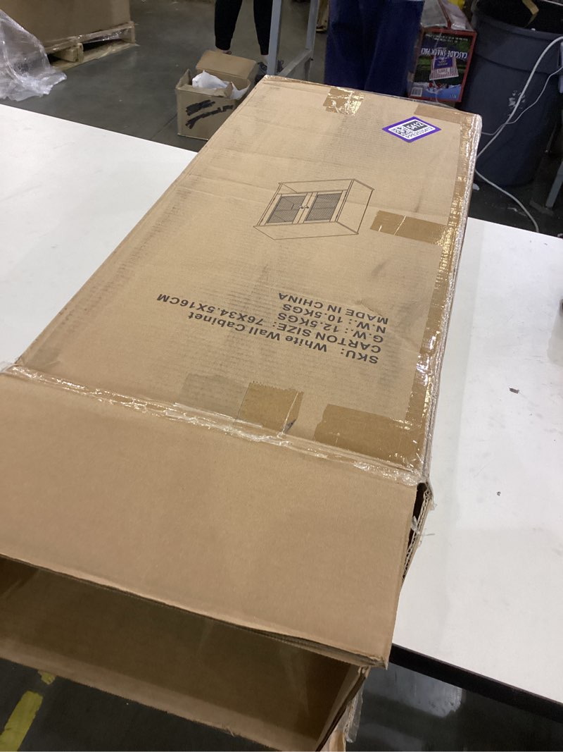 Condition photo showing Good Condition for LITA Bathroom Wall Cabinet with Glass Doors, Medicine Cabinet with Adjustable Shelves, Space Saver Over Toilet Storage Cabinet for Bathroom, Living Room, Kitchen, White