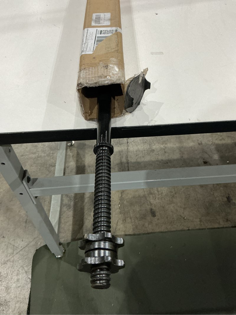 Condition photo showing Good Condition for 55" weight lifting bar, 1" standard straight barbell bars for weight lifting, olympic barbell bar for bench press/hip thrusts/squats/lunges for gym and home, 2 star star-nuts (480lb weight capacity) black