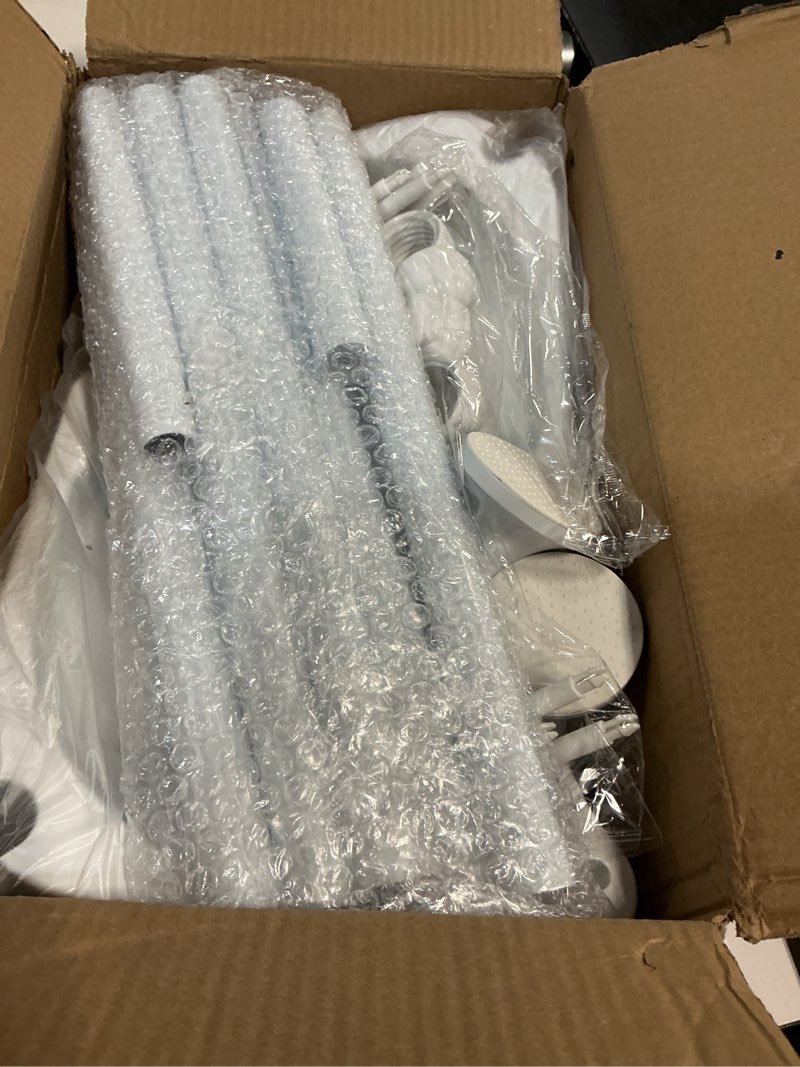 Condition photo showing Good Condition for Shower Caddy Tension Pole with 4 ABS Baskets,Shower Storage Shelf with 56 to 125 Inch Adjustable Stainless Pole for Bathroom White