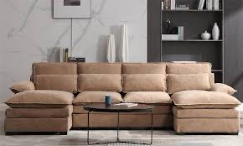 ( incomplete )U-Shaped Sectional Sofa With 4 Lumbar Pillows