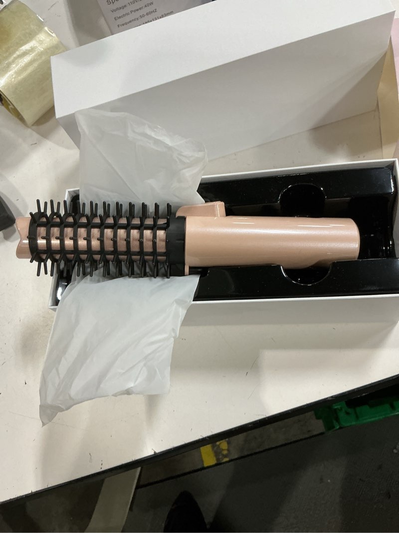 Condition photo showing New/Like New for youbella cordless hair curling iron brush, portable travel hair curler, mini 1.5? heated round brush, 3-in-1 usb rechargeable straightening wand for styling & smoothing, 200 million ionic care, pink
