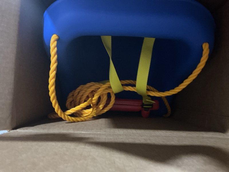 Condition photo showing New/Like New for little tikes 2-in-1 snug  n secure blue swing for baby and toddlers  ages 9 months - 4 years