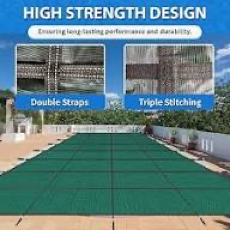 Semelar VEVOR Pool Safety Cover Fits 16x32ft Rectangle Inground Pools Safety Poo