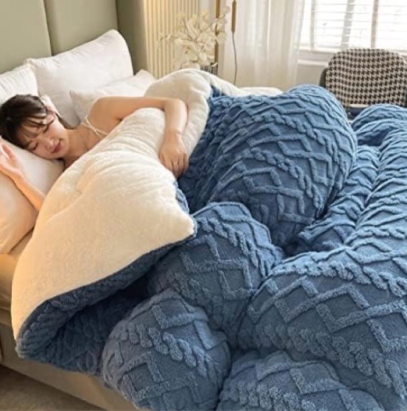 thickened super soft insulation hibiscus winter quilt, cashmere and hibiscus double fabrics, breatha