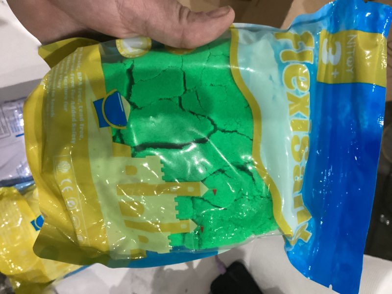 Condition photo showing New/Like New for FlexiSand Value Pack Colored Moldable Self-Sticking Sand,Never Dries Out - Fun for Kids Bulk Refill for Sensory Sand Box Toys,Ideal for Shaping,Squeezing,Scooping,Rolling and Molding 5 Dark Colors