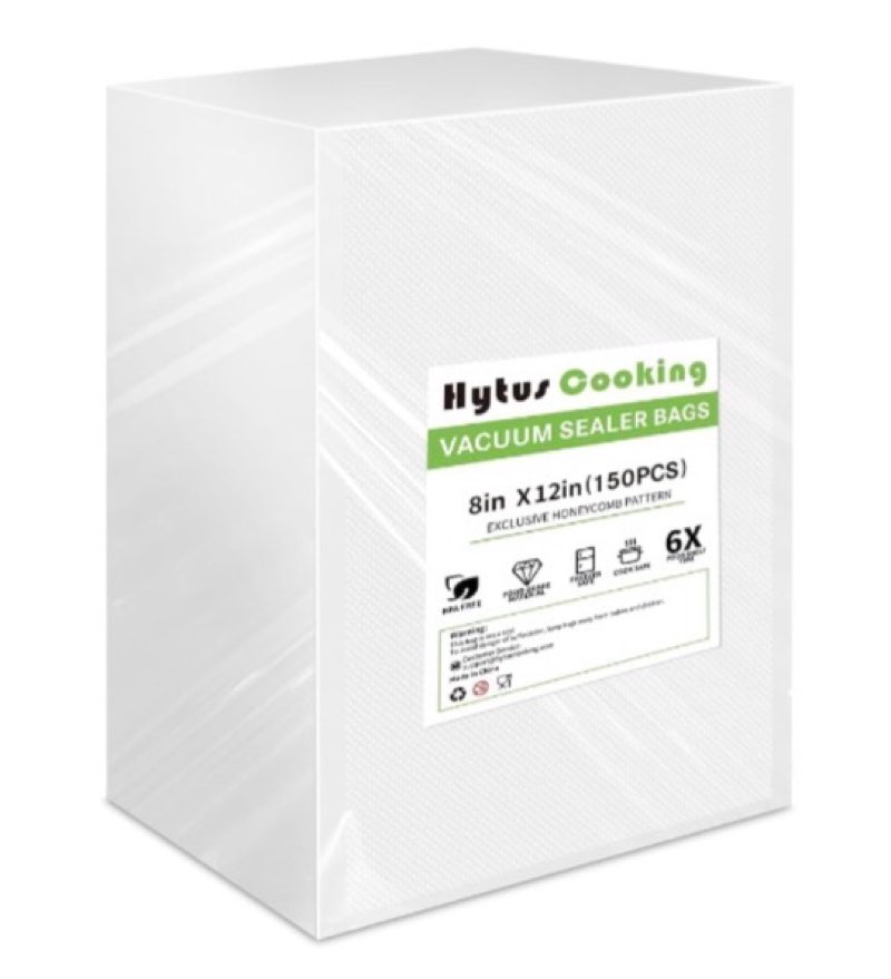 HytusCooking Vacuum Sealer Bags for Food,150 Pack Quart 6” X 10” Pre-Cut Vacuum Food Storage Bags, Commercial Grade for Sous Vide, Meal Prep and Long Lasting Food Storage Heavy Duty, BPA Free