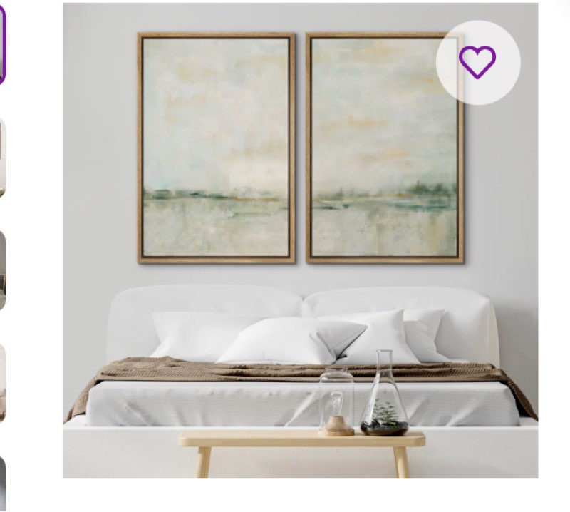 Pastel Green Abstarct Lake Landscape Neutral Minimalist Framed Canvas 2 Pieces Print Set Wall Art( 24” x 32” inches)
