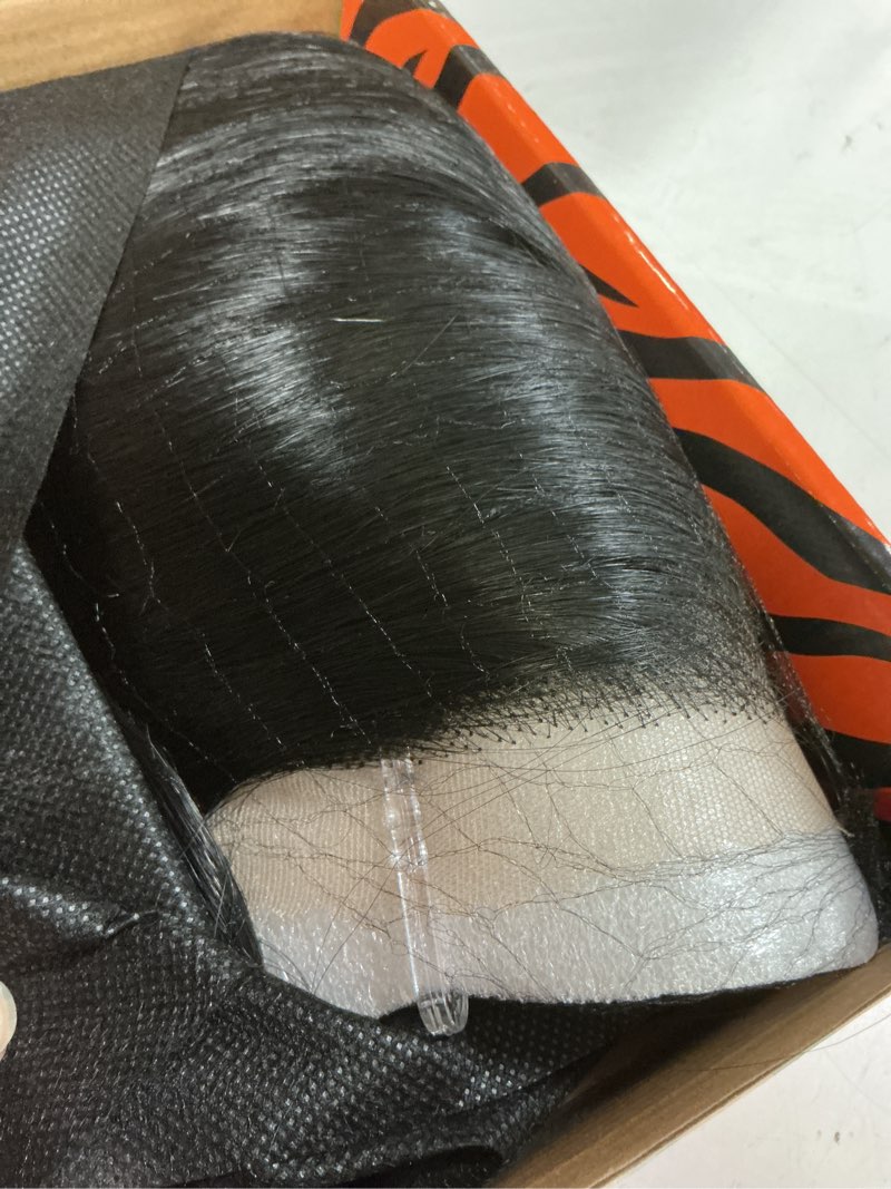 Condition photo showing Good Condition for brownbomb black wear and go glueless wigs pre plucked pre cut for beginners long layered straight synthetic lace front wigs with bangs 26 inch natural 1b 3 seconds to wear for beginners 26 black