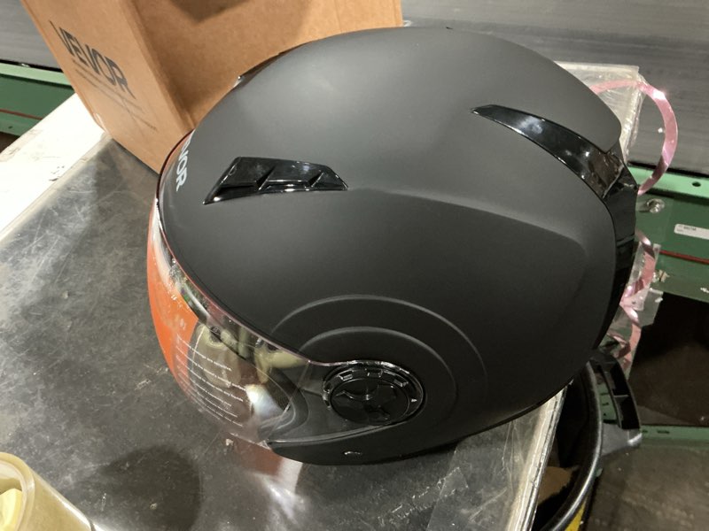 Condition photo showing Good Condition for vevor motorcycle helmet, 3/4 open face, adult motocross dirt bike helmet with clear visor, comfortable motorbike racing street with detachable liner for men & women, dot approved helmet 3/4 large