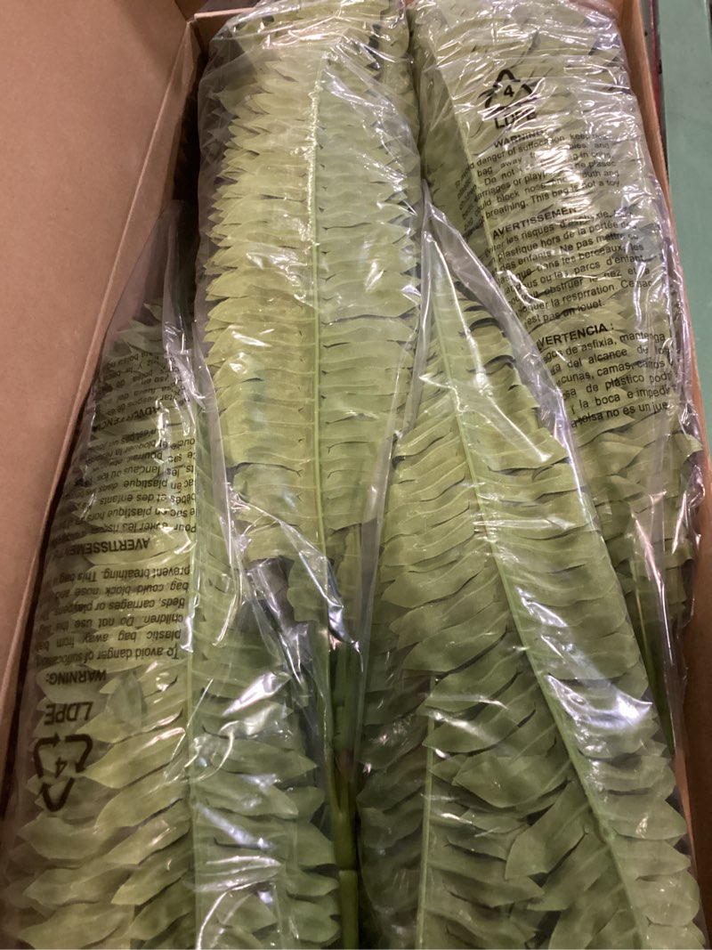 Condition photo showing New/Like New for Fake Ferns, 35IN Realistic Fake Bush Plants, 4 Faux Ferns with 39 Fronds for Outdoors Garden Planter Porch Entrance Home Decor 35in-4pcs