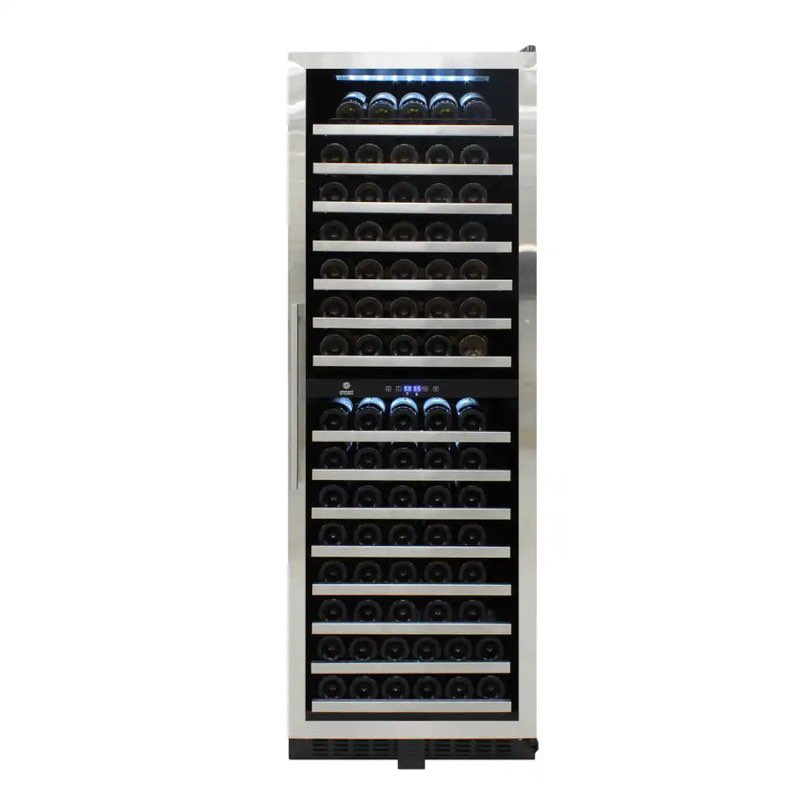 Vinotemp Commercial Grade 155 Bottle Capacity Wine Cooler with Glass Door, in Stainless Steel