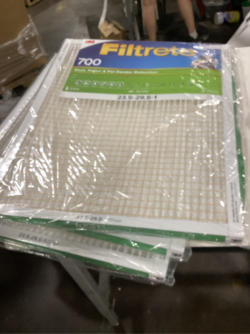 Condition photo showing Good Condition for filtrete 23.5x29.5x1 ac furnace air filter, merv 8, mpr 700, tough on pollen, easy on airflow, 3-month pleated 1-inch electrostatic air cleaning filter, 4-pack (actual size 23.187 x 28.187 x 0.81 in)