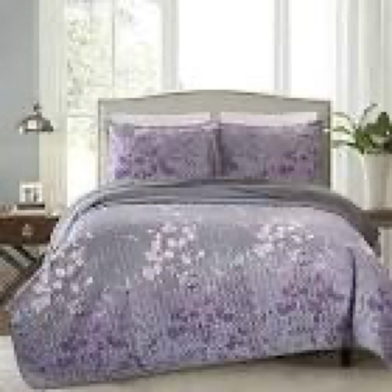 Masterplay 3-Piece Fine Printed Oversize (118" X 95") Quilt Set, Bedspread Coverlet King Size Bed Co