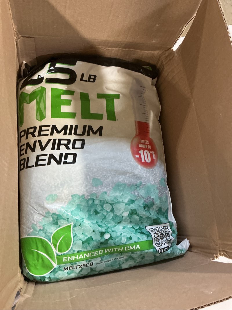 Condition photo showing New/Like New for snow joe amazon exclusive, melt-2-go, ice and snow melt, fast acting cma blended ice melter, effective at sub zero -10 degree temperature, 25-pound bag , packaging may vary, green