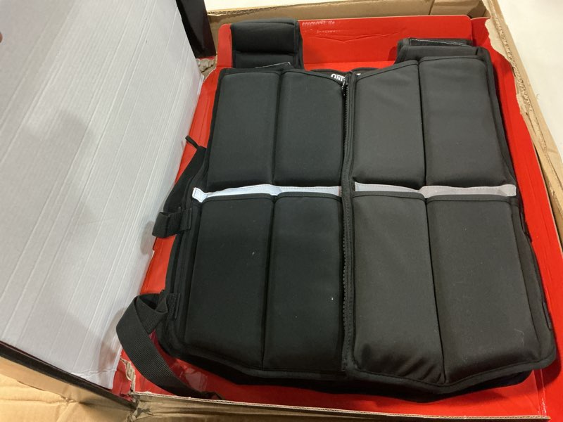 Condition photo showing New/Like New for Adjustable Weighted Vest Men 2-35 lbs/2-45 lbs, Rucking Vests for Walking with Zipper/16pcs Silicone Weights, Strength Training Workout Vest for Running Walking GYM Home, Removable Reflective Strips Black 2-45 LBS