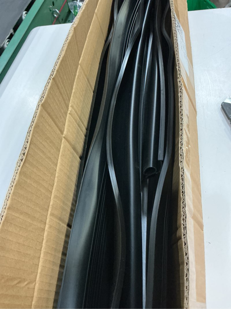 Condition photo showing Good Condition for garage door seals, convex shape aluminum track with u+o shape garage door seals bottom rubber retainer base kit, universal garage door weather stripping kit (16.5ft), t2-005 16.5 feet raised channel track