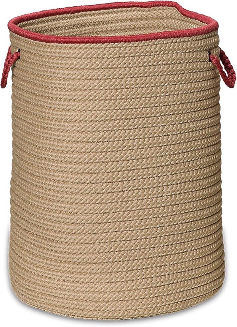 Colonial Mills Boat House Braided Hamper, 15\"x15\"x18\", Terracota
