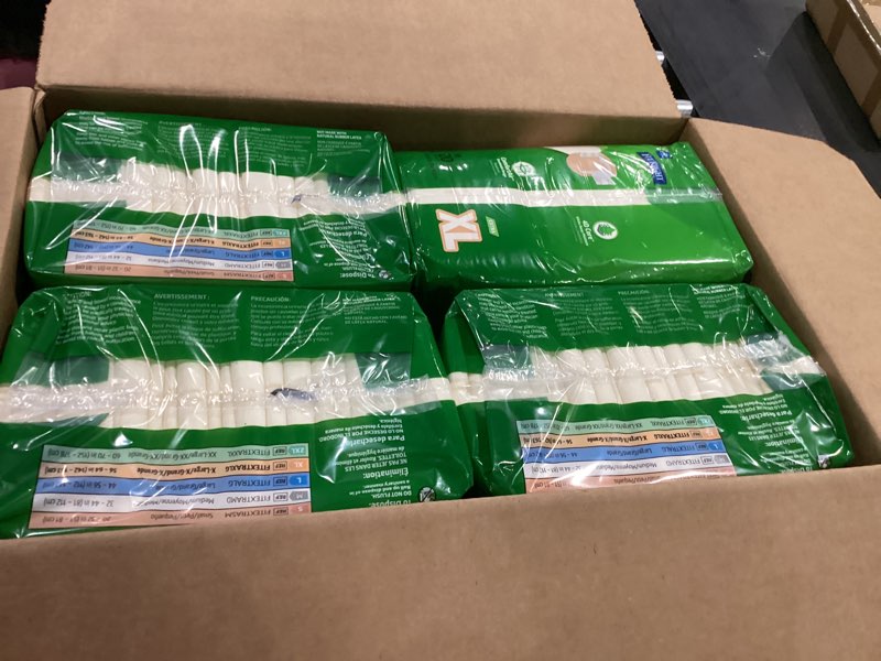 Condition photo showing Good Condition for FitRight Adult Diapers, Extra Heavy Absorbency, XL (Waist Size 56in-64in), 80 Count, OptiFit Incontinence Briefs for Men and Women, Disposable, Moisture Wicking, Leak Protection, 80 Count X-Large