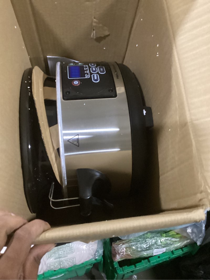 Condition photo showing Good Condition for hamilton beach portable 6 quart set & forget digital programmable slow cooker with lid lock, temperature probe, dishwasher safe crock & lid, stainless steel (33969a) set & forget, stainless steel 6 quarts