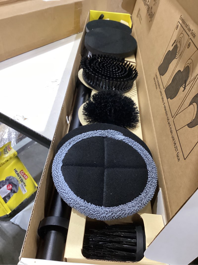 Condition photo showing Good Condition for hoto flexi™ cordless electric spin scrubber, adjustable angle, extendable handle, smart display, ipx7 waterproof, powerful cleaning scrubber with 8 replaceable brush heads, for bathtub, bathroom, tile