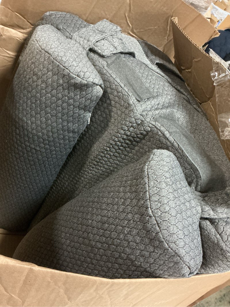 Condition photo showing As Is for Bedluxe Adjustable 4pcs Bed Wedge Pillow Set, Memory Foam Wedge Pillow Post Surgery for Back, Neck, Leg Pain Relief, Pillow Wedge for Sleeping, Sitting up in Bed, Acid Reflux and GERD, Dark Grey Dark Grey Adjustable 9&12 Inch + 2 Head Pillow