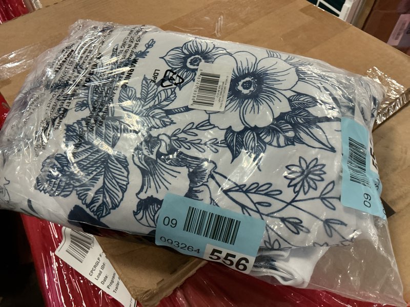 Condition photo showing Good Condition for lush decor botanical garden curtains floral bird print light filtering window panel drapes set for living, dining, bedroom (pair), navy, 52"w x 84l" navy 52"w x 84"l (pack of 2)