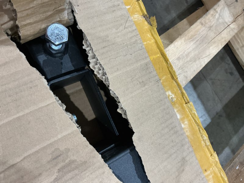 Condition photo showing Good Condition for yintatech 60" 4000lbs clamp on pallet forks heavy duty tractor forks with adjustable stabilizer bar tractor bucket forks for tractor attachments, skid steer, loader bucket
