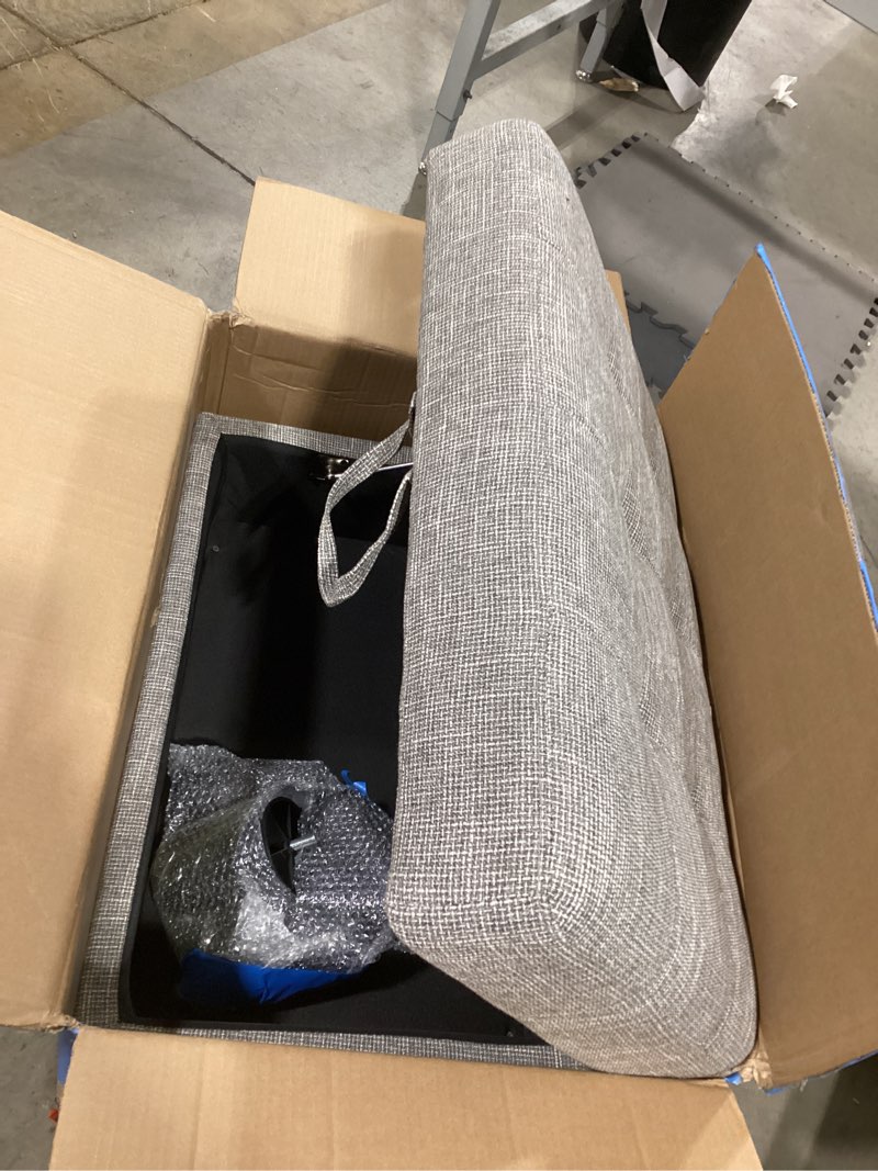 Condition photo showing As Is for Gray Ottoman