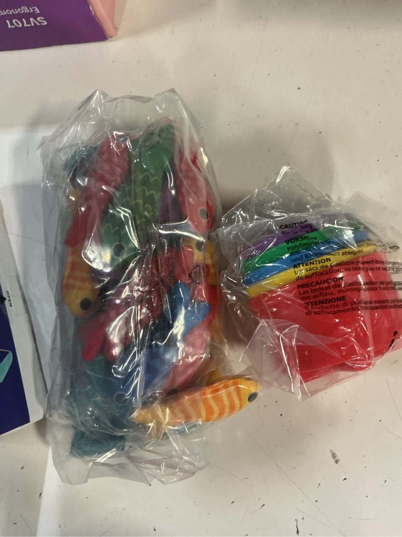 Condition photo showing New/Like New for hahaland montessori toys for 1 year old boy girl birthday gift - 10 in 1 cloth fishing game toddler toys with stacking cups - number counting, color sorting learning