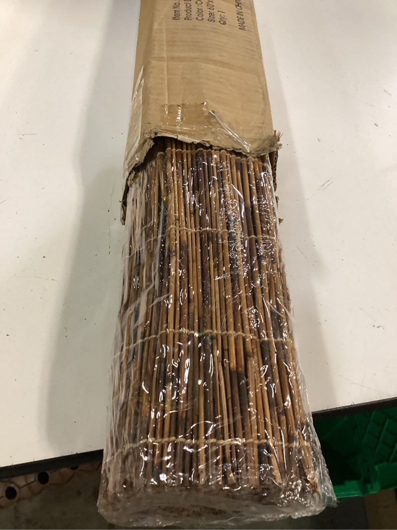 Condition photo showing Good Condition for radiance cord free bamboo shades - roll-up shades for porch, patio & interior windows - bamboo shades for indoor & outdoor - cocoa - 60" w x 72" l - (3370760e) cocoa 60"w x 72"h shade
